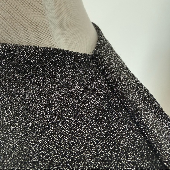 Shimmery Black Metallic Ruched Mini Dress - Picture 4 of 16